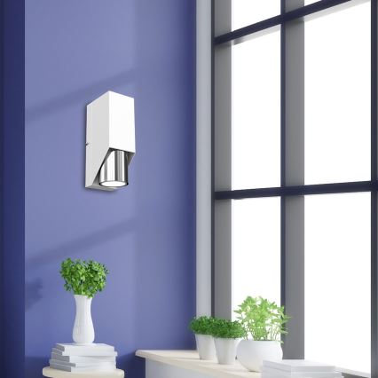 Настенный светильник WALL 1xGU10/8W/230V белая/блестящий хром