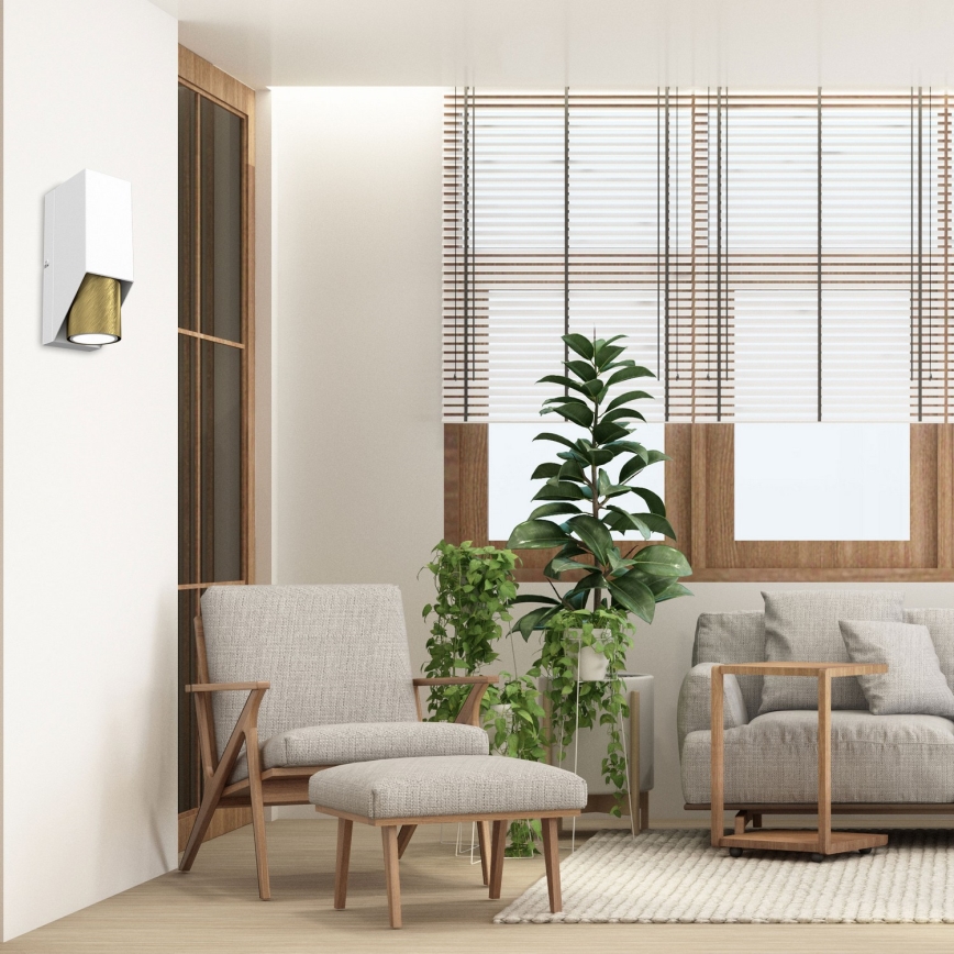 Настенный светильник WALL 1xGU10/8W/230V белая/латунь