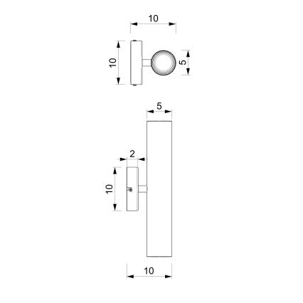 Настенный светильник WALL 2xGU10/8W/230V белая