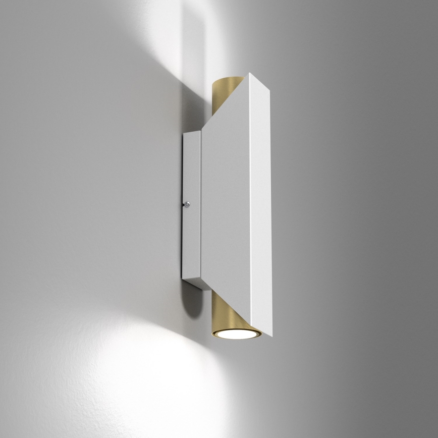 Настенный светильник WALL 2xGU10/8W/230V белая/латунь