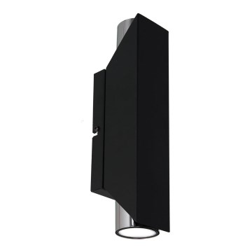 Настенный светильник WALL 2xGU10/8W/230V черная/блестящий хром