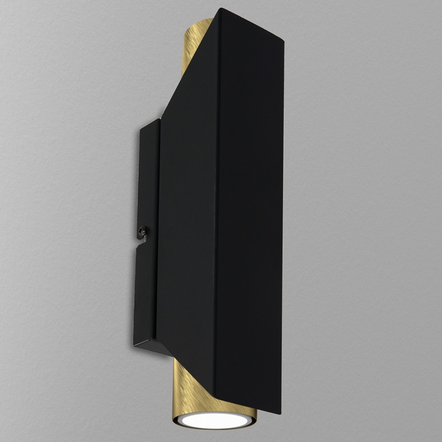 Настенный светильник WALL 2xGU10/8W/230V черная/латунь