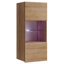 Настенный шкаф со светодиодной подсветкой PAVO 117x45 см коричневый