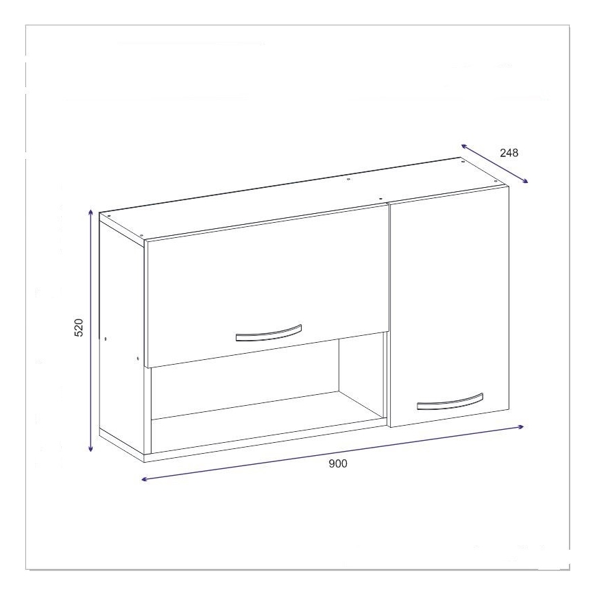 Настенный шкафчик AKASYA 52x90 см белый