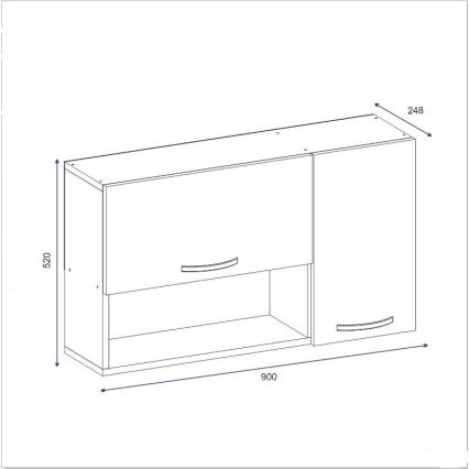 Настенный шкафчик AKASYA 52x90 см белый