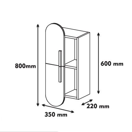 Настенный шкафчик ROSE 80x35 см белый/коричневый