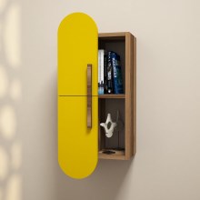 Настенный шкафчик ROSE 80x35 см желтый/коричневый