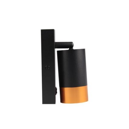 Настенный точечный светильник 1xGU10/35W/230V черный/золотистый