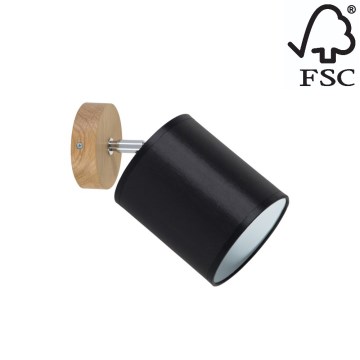 Настенный точечный светильник APRILLIA 1xE27/25W/230V дуб/черный - сертифицировано FSC