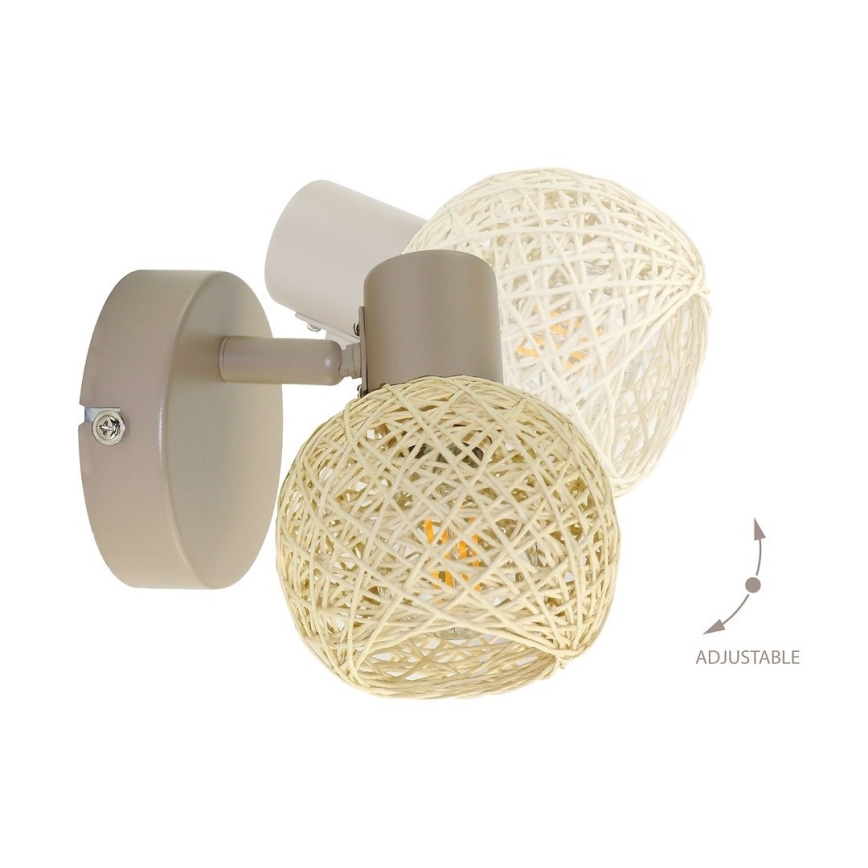 Настенный точечный светильник DEX 1xE14/10W/230V бежевый/кремовый