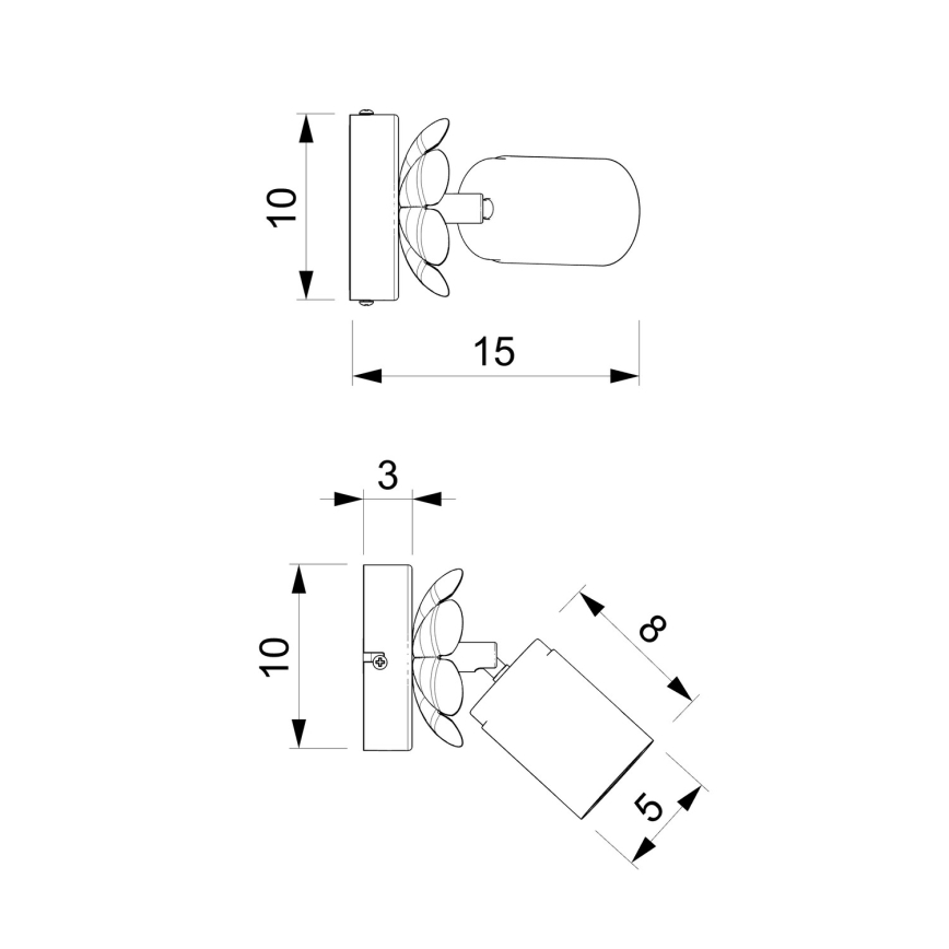 Настенный точечный светильник FLOWER 1xGU10/8W/230V матовый хром