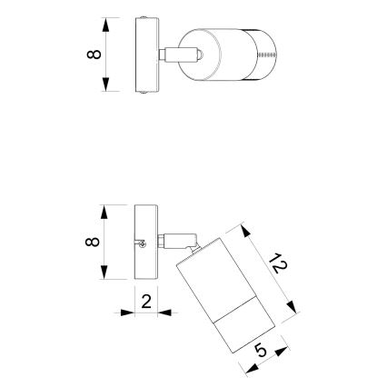 Настенный точечный светильник LINK 1xGU10/8W/230V черная/латунь
