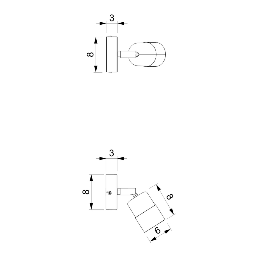 Настенный точечный светильник MIZU 1xGU10/8W/230V черная/латунь