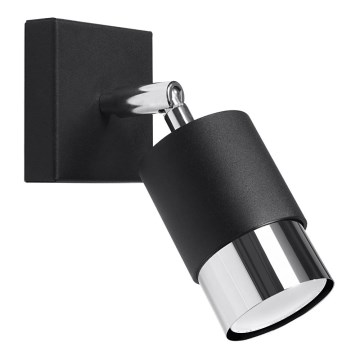 Настенный точечный светильник NERO 1xGU10/40W/230V черный/блестящий хром