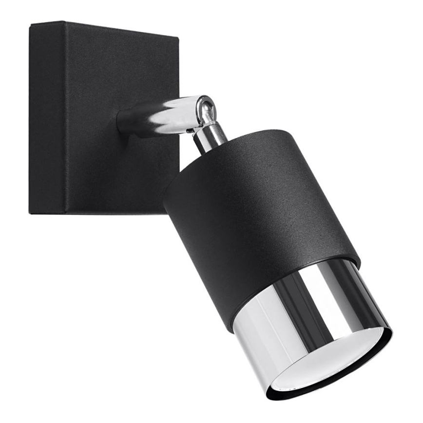 Настенный точечный светильник NERO 1xGU10/40W/230V черный/блестящий хром