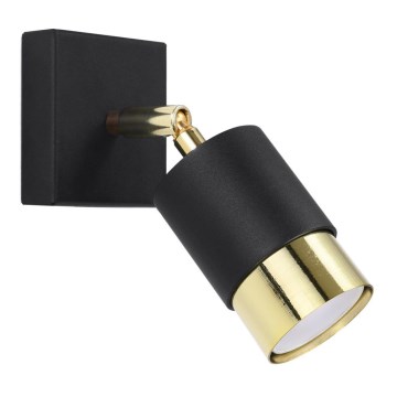 Настенный точечный светильник NERO 1xGU10/40W/230V черный/золотой
