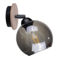Настенный точечный светильник UNO WOOD 1xE27/60W/230V черный/коричневый