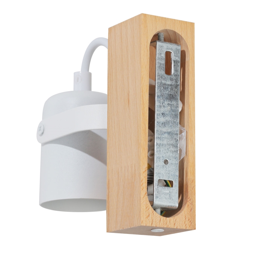 Настенный точечный светильник 1xGU10/50W/230V бук/белый