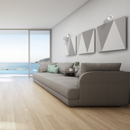 Настенный точечный светильник DANTE 1xGU10/25W/230V белый/блестящий хром