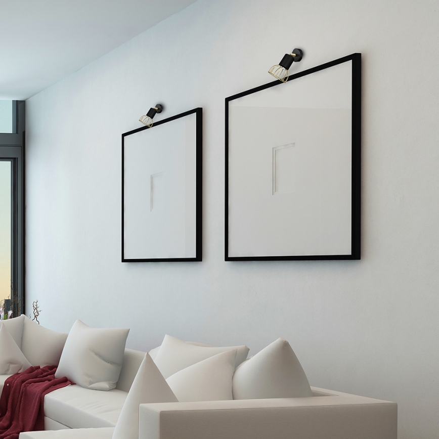 Настенный точечный светильник DANTE 1xGU10/25W/230V черный/золотой