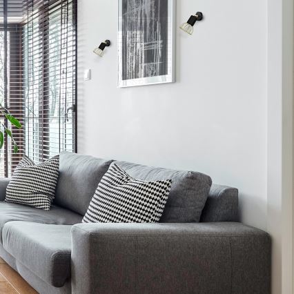 Настенный точечный светильник DANTE 1xGU10/25W/230V черный/золотой