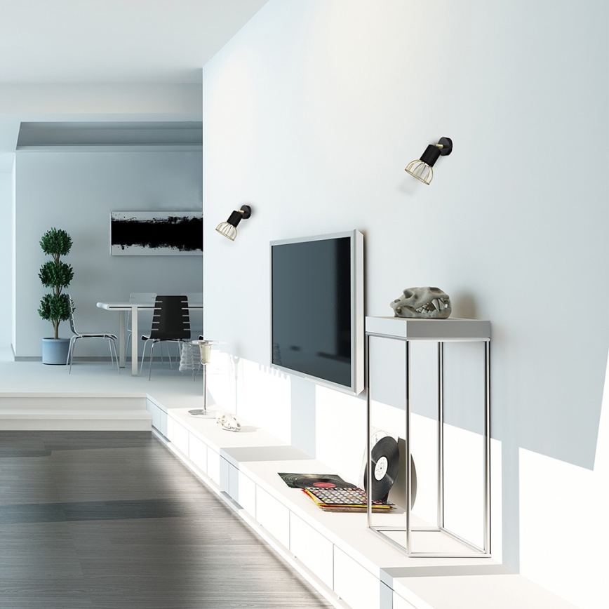 Настенный точечный светильник DANTE 1xGU10/25W/230V черный/золотой