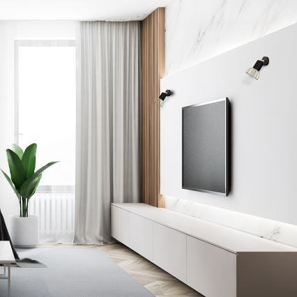 Настенный точечный светильник DANTE 1xGU10/25W/230V черный/золотой