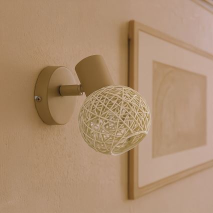 Настенный точечный светильник DEX 1xE14/10W/230V бежевый/кремовый