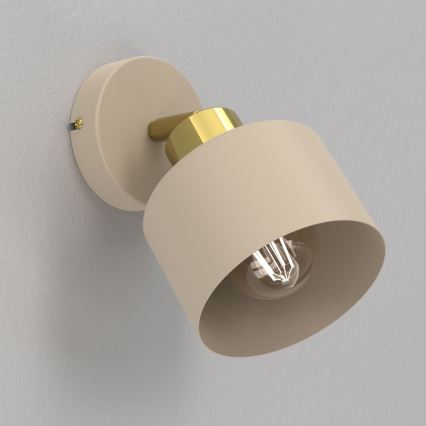 Настенный точечный светильник PARKLA 1xE27/15W/230V бежевый/золотой
