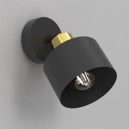 Настенный точечный светильник PARKLA 1xE27/15W/230V черный/золотой