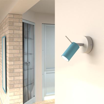 Настенный точечный светильник PRESTON 1xGU10/40W/230V голубой