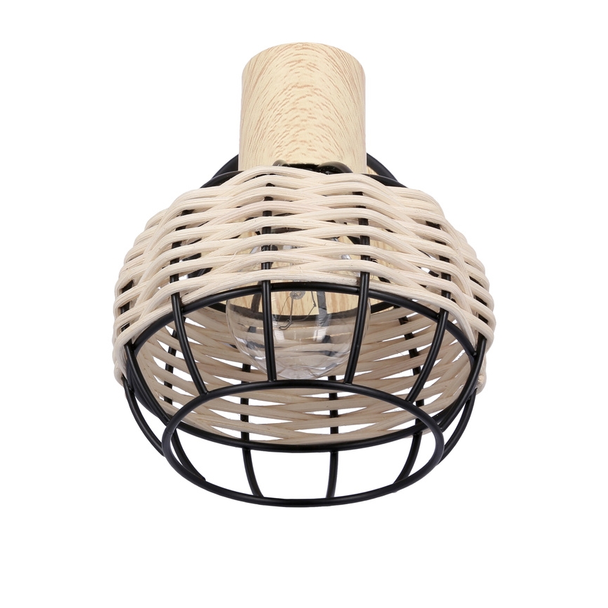 Настенный точечный светильник TAJGA 1xE14/40W/230V ротанг/черный