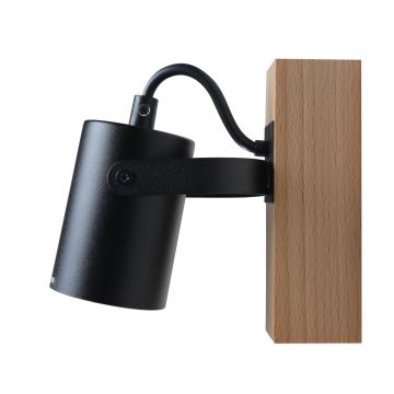 Настенный точечный светильник 1xGU10/50W/230V бук/черный