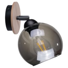 Настенный точечный светильник UNO WOOD 1xE27/60W/230V черный/коричневый