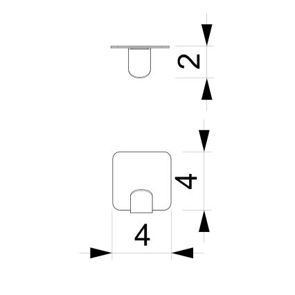 Настенный крючок 4x4 см белый