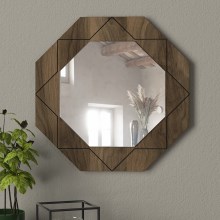Настенное зеркало PABLO 45x45 см коричневый