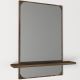 Настенное зеркало с полкой EKOL 70x45 см коричневый