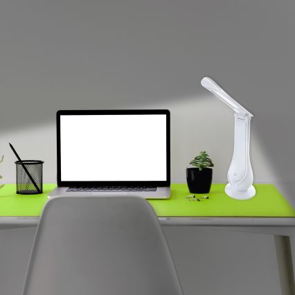 Настільна акумуляторна LED лампа з регулюванням яскравості LILLY LED/4W/5V 1200 mAh біла