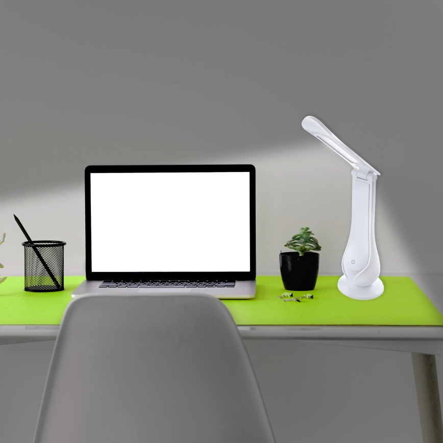Настільна акумуляторна LED лампа з регулюванням яскравості LILLY LED/4W/5V 1200 mAh біла