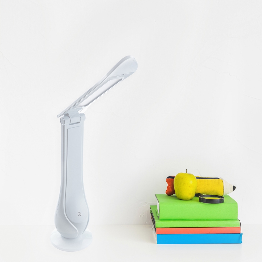 Настільна акумуляторна LED лампа з регулюванням яскравості LILLY LED/4W/5V 1200 mAh біла