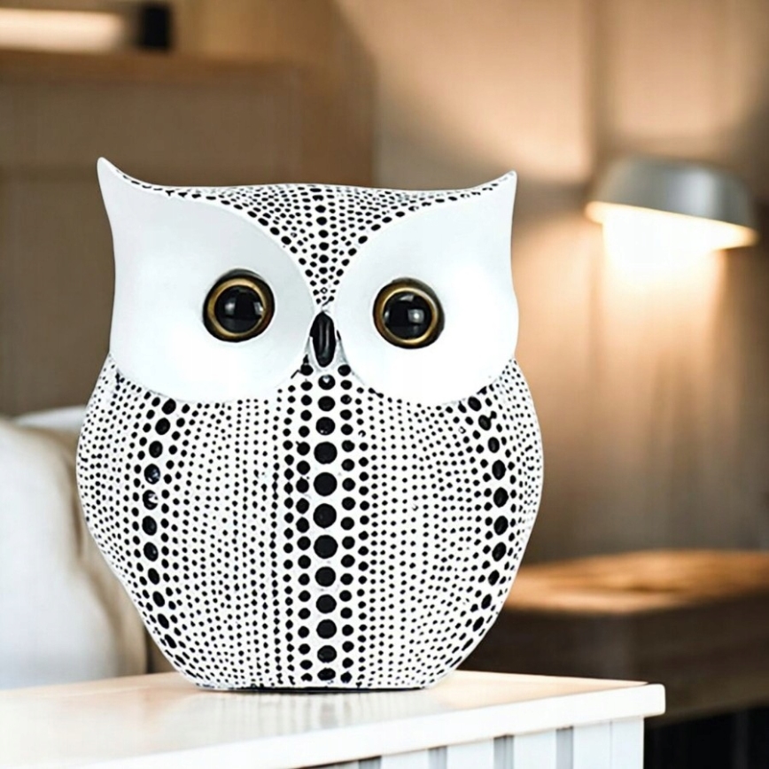 Настільна декорація 15 см біла/чорна