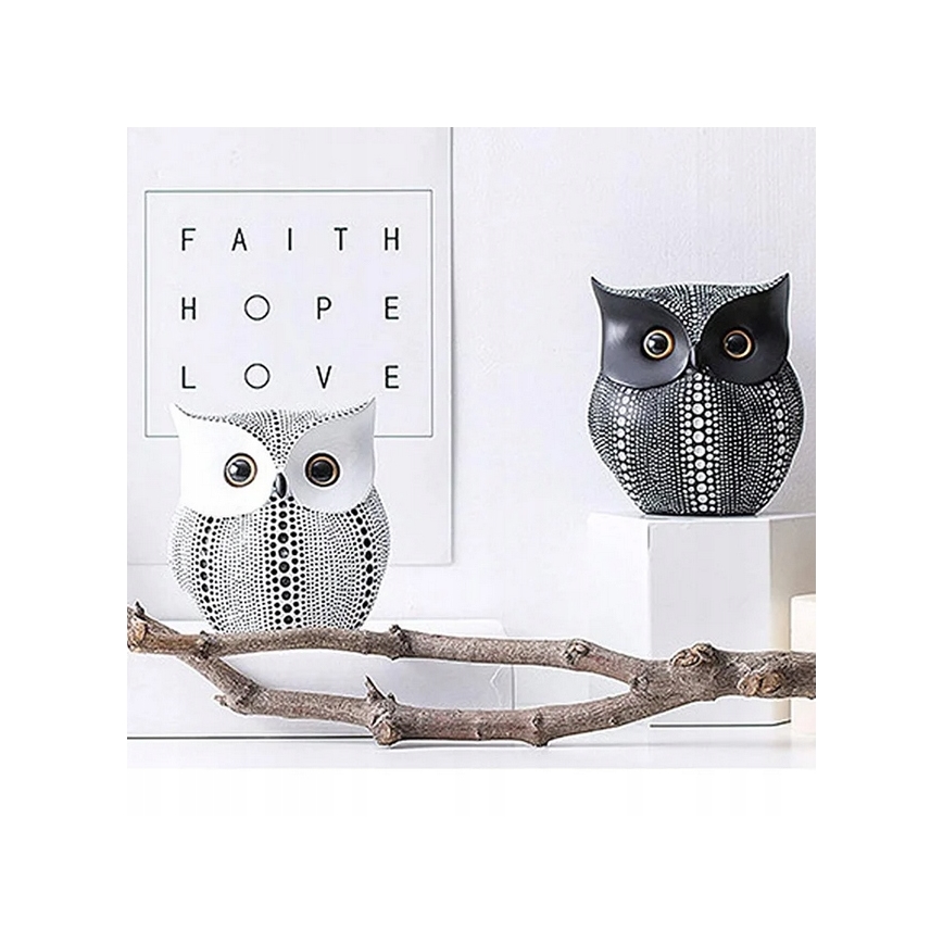 Настільна декорація 15 см біла/чорна