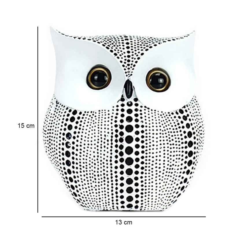 Настільна декорація 15 см біла/чорна