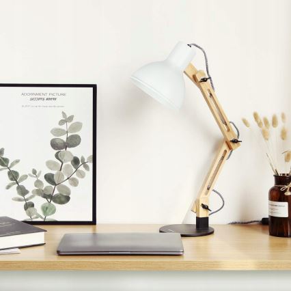 Настільна лампа 1xE27/40W/230V біла/чорна