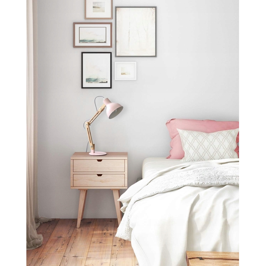 Настільна лампа 1xE27/40W/230V рожева