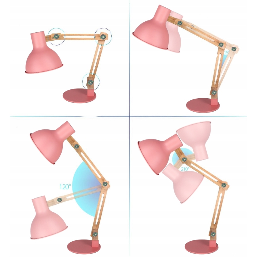 Настільна лампа 1xE27/40W/230V рожева