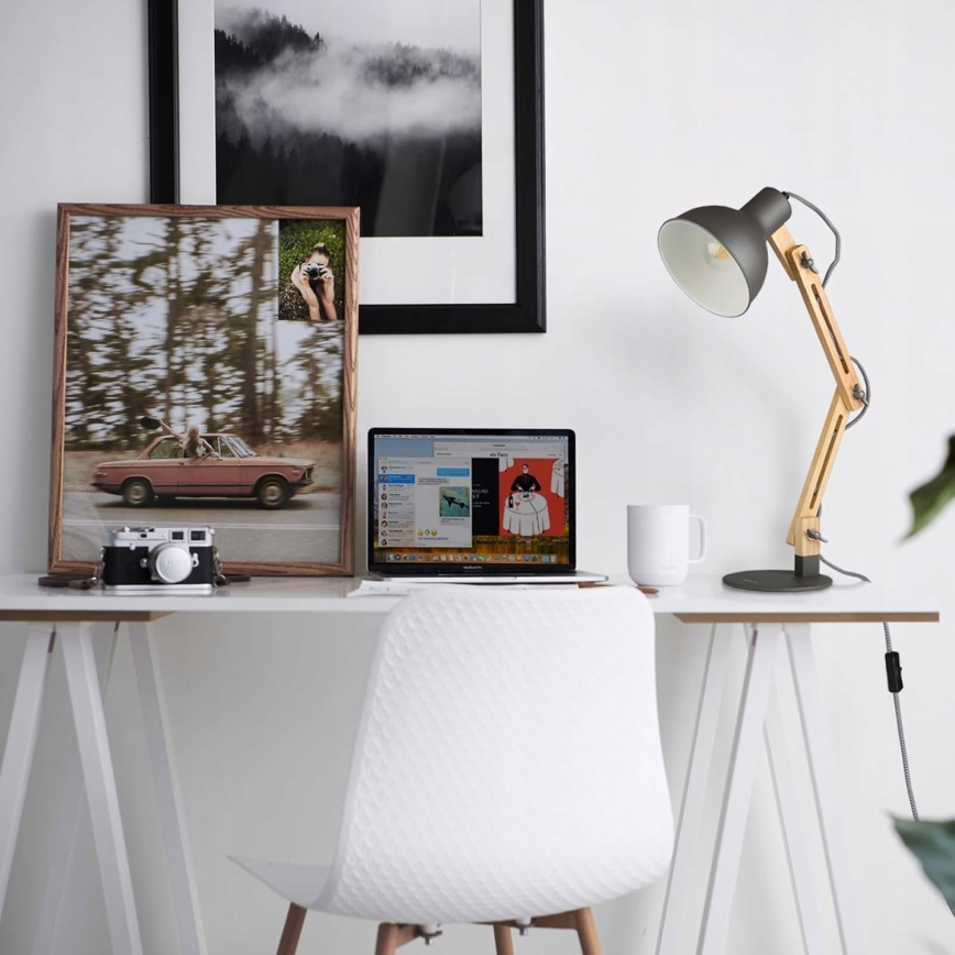 Настільна лампа 1xE27/40W/230V сіра