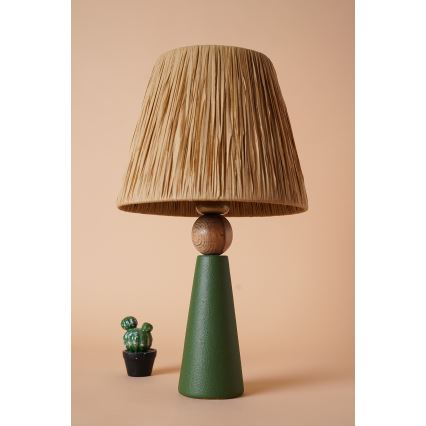 Настільна лампа 1xE27/40W/230V коричневий/зелений