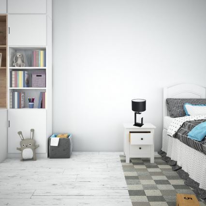 Настільна лампа 1xE27/60W/230V 45 см чорний/білий