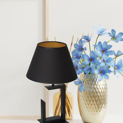 Настільна лампа 1xE27/60W/230V 45 см чорний/золотий
